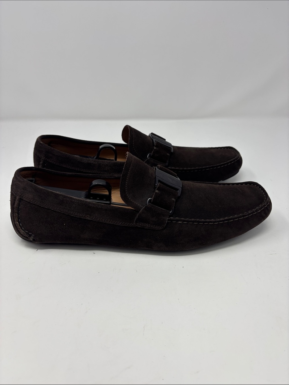 Salvatore Ferragamo | Men's Dark Brown Suede Dress Loafers 10.5 D - Picture 4 of 11